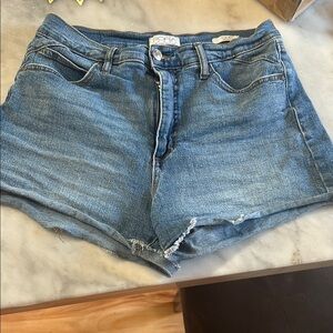 Sofia by Sofia Vergara Blue Jean Shorts with Distressed Hem